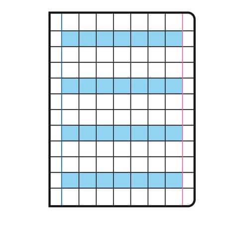Quaderno Maxi One Color 100 Gr Didattico A4 - quadretti 10+ - colori assortiti - 18+1 fogli - 7044